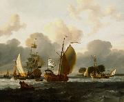 Ludolf Bakhuizen A Dutch Yacht Before the Wind in a Harbour Spain oil painting artist